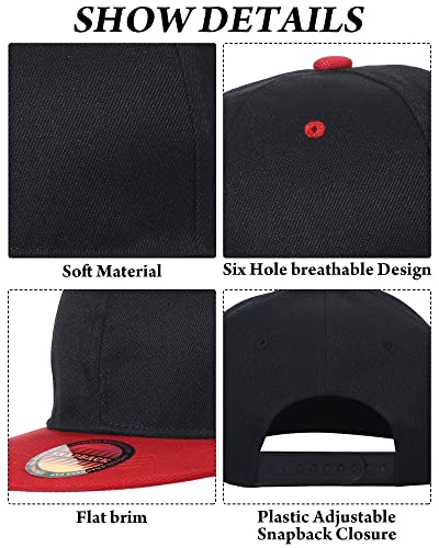 15 Pack Snapback Hats for Men Hip Hop Style Solid Baseball Hats Adjustable Snapback Cap Flat Brim Baseball Caps
