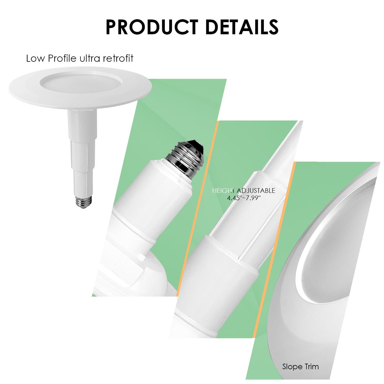 Soliseed 12 Pack 5/6 Inch LED Can Lights Retrofit Recessed Lighting,ETL Damp Rated Adjustable Retrofit Downlight,12W=60W,5000K Daylight,800LM, Dimmable,Easy Install,Bevel Trim,E26