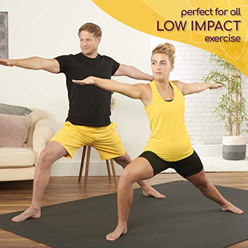 Large Yoga Mat 6'x4'x8mm Extra Thick, Durable, Eco-Friendly, Non-Slip & Odorless Barefoot Exercise and Premium Fitness Hom...