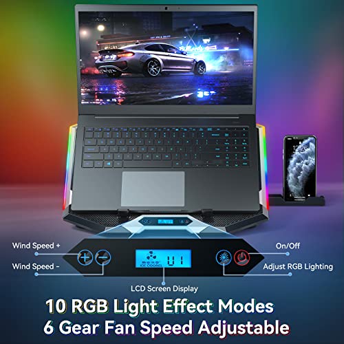 ICE COOREL Gaming Laptop Cooling Pad with 8 Cooling Fans, Laptop Fan Cooler Pad for 15-17.3 Inch, Notebook Cooler Stand wi...