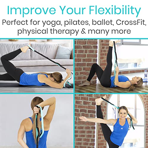 Vive Stretch Strap (75" - 10 Loops) - Leg Stretch Band to Improve Flexibility - Stretching Out Yoga Strap - Exercise and P...
