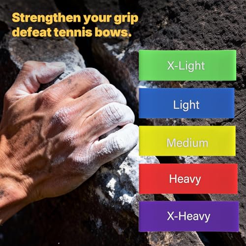 Exercise Bands，Set of 5 Resistance Bands & Finger Exerciser for Working Out,Pull Up Bands Set,at Home Workout Equipment,Wo...