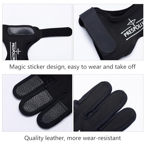 Prespollw Archery Glove Three-Finger Guard – Protective Shooting Glove for Men & Women, Ideal for Recurve & Compound Bow H...