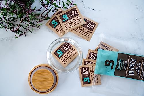 Boveda 62% RH Size 8-10 Pack Two-Way Humidity Control Packs - for Storing 1 oz - Moisture Absorber for Small Storage Conta...