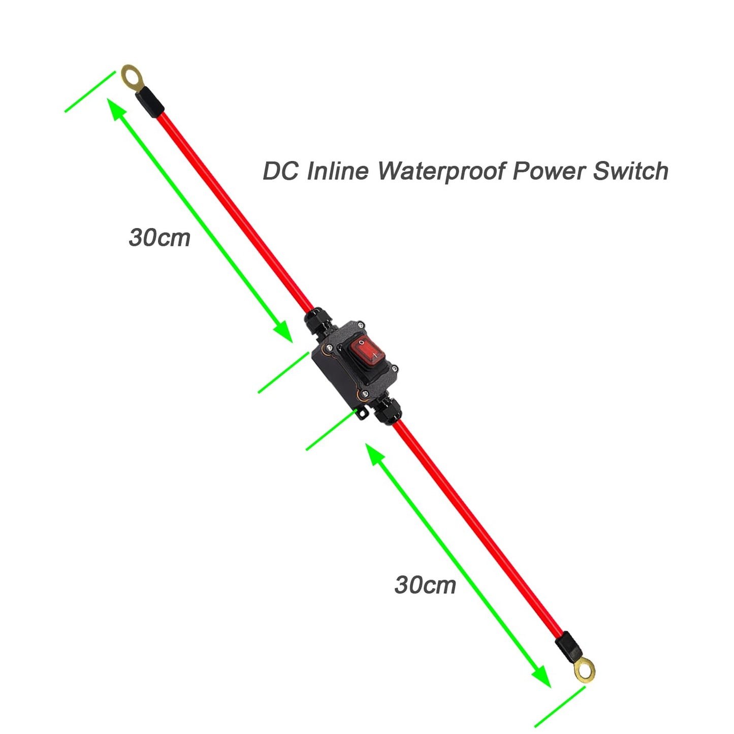 DC 12V Inline Switch DC 12-24V,DPST Dual Side Wiring Switchs 25A Inline Power Switch,Waterproof Inline Switchs IP67 for Motorcycle and Automotive.(DC Switch)