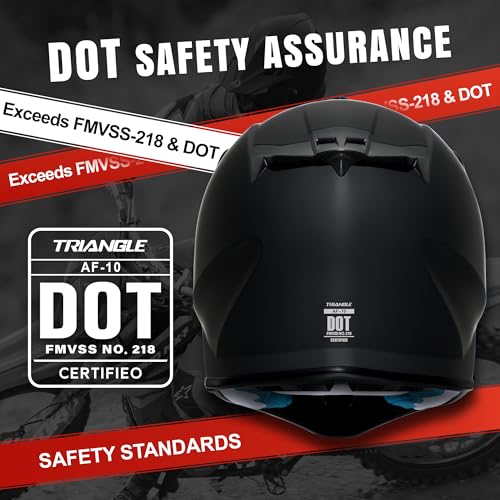 TRIANGLE Adult Dirt Bike Helmet Full Face Motorcycle Helmets with Adjustable Goggles & Gloves - DOT/FMVSS-218 Certified Mo...