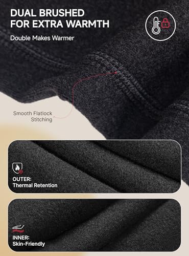 TRENDOUX Thermal Underwear for Women: Wool Long Johns Set with Fleece, Warm Base Layer Stretchy Top and Bottom Cold Weather