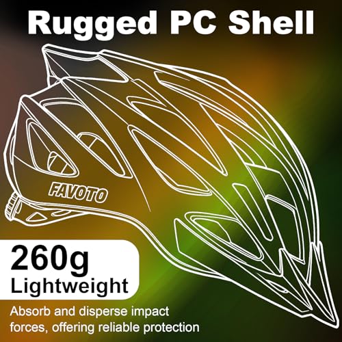 Favoto Bike Helmet for Adults – Lightweight Bicycle Helmet with Visor, MTB & Road Bike Helmet for Men and Women, CPSC Cert...
