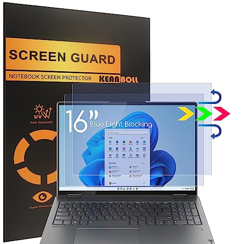 2 Pack 16 inch Screen Protector for Lenovo Yoga 7i 16, Anti Blue Light Screen Protector for Lenovo Yoga 7i 16 2-in-1 Lapto...
