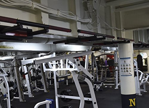 Firstlaw Fitness - 600 LBS Weight Limit - I-Beam Pull Up Bar - Long Bar with Bent Ends - Durable Rubber Grips - RED Label...