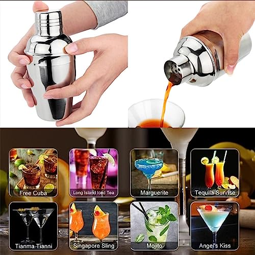 Delidge 12oz Cocktail Shaker Small Single Bar Shakers Bartending Stainless Steel Espresso Shaker for Martini Margarita Alc...