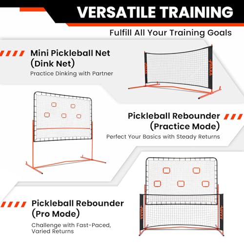 Fraxa Pickleball Rebounder Training Equipment - Pickleball Net for Solo Practice Drives Dinks Volley Accuracy - Portable f...