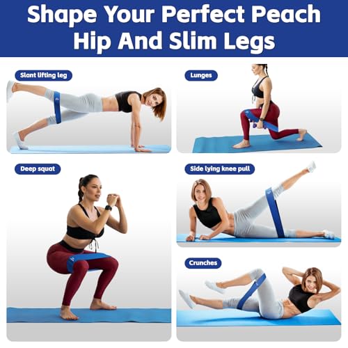 Resistance Bands for Working Out - Exercise Bands Set with Workout Guide - Fabric Elastic Bands for Physical Therapy - Fit...