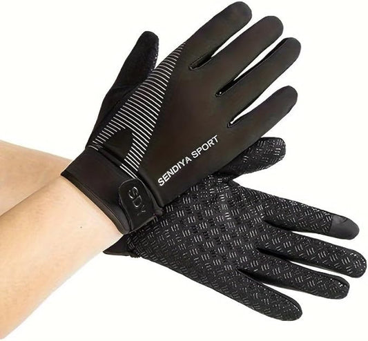 1 Pair Unisex Outdoor Winter Thermal Warm Cycling Gloves, Full Finger Sport Gloves for Bicycle Bike Ski Hiking Motorcycle,...