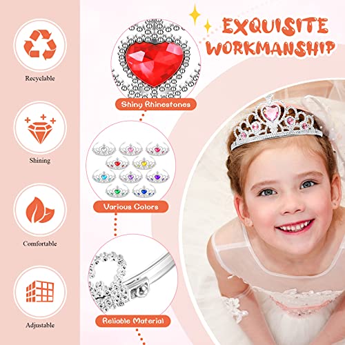 30 Pcs Princess Crown Set Tiaras for Girls Plastic Tiaras Bulk Dress up Costume Party Favors Accessories Kid Birthday