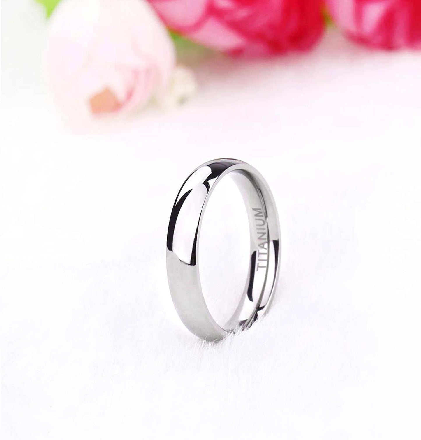 TIGRADE 2mm 4mm 6mm 8mm 10mm Titanium Ring Plain Dome High Polished Wedding Band Comfort Fit Size 3-15,4mm,Size 10