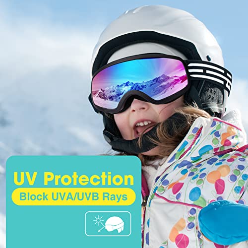 EasYoung Kids Ski Goggles Snowboard Goggles for Children, Youth, Boys & Girls 3-15
