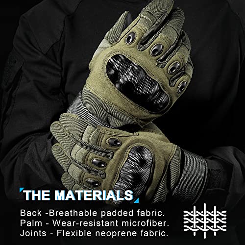 MVPTOO Motorcycle Tactical Gloves for Men - Touchscreen, Hard Shell & Palm Padding for Airsoft Paintball Hunting Hiking Ca...