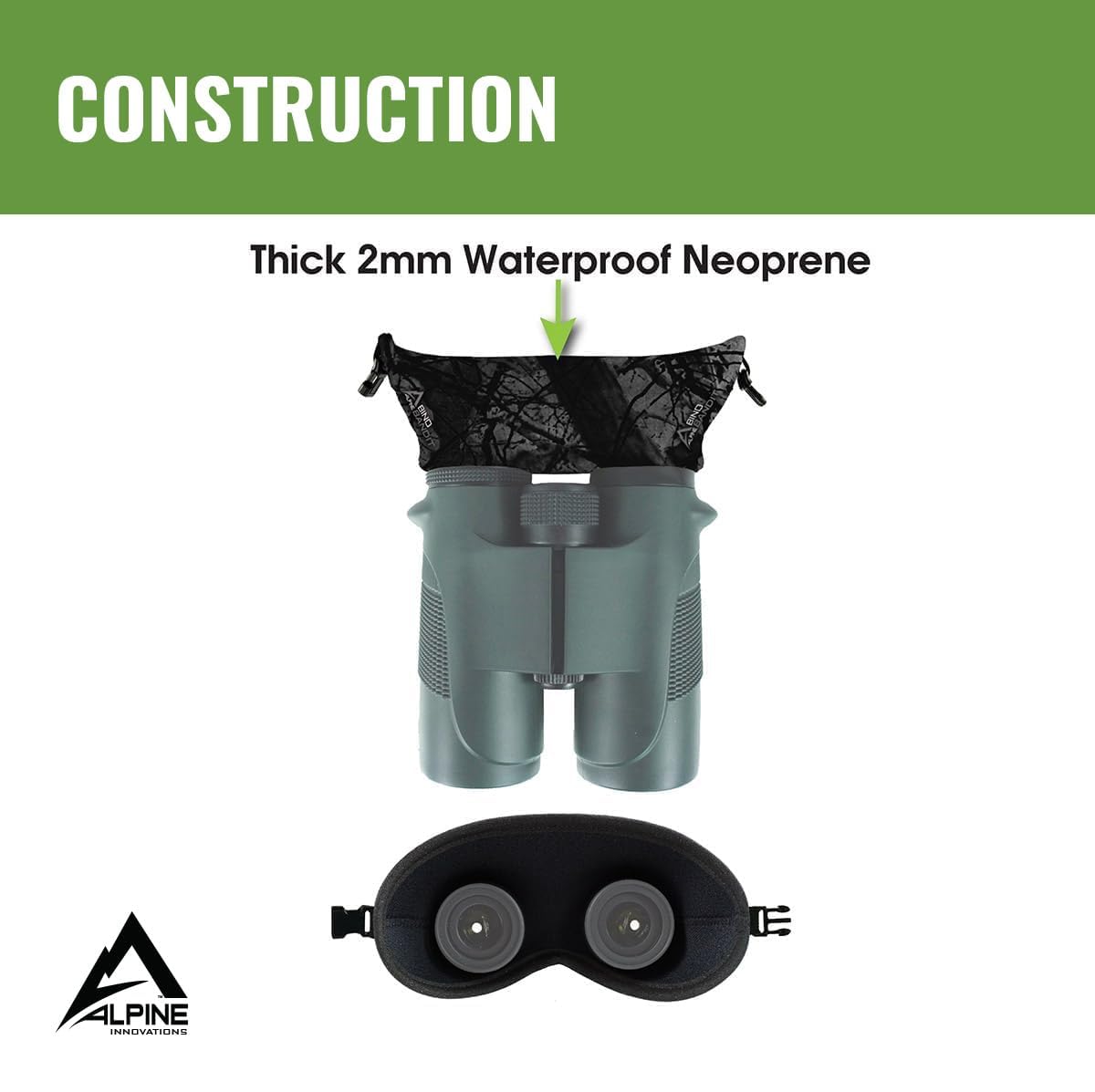 Slicker Bino Bandit - Blocks Glare, Improves Visual Acuity And Reduces Eye Fatigue. Fits All Binoculars, Stealth Shadow