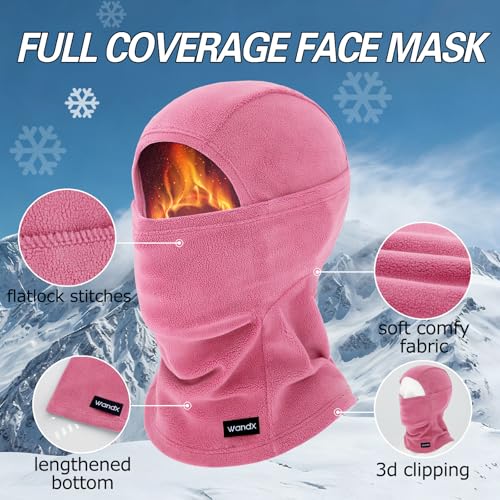 Fleece Balaclava Ski Mask, Winter Warm Full Face Mask Cover for Men Women Cold Weather Skiing Motorcycling Climbing
