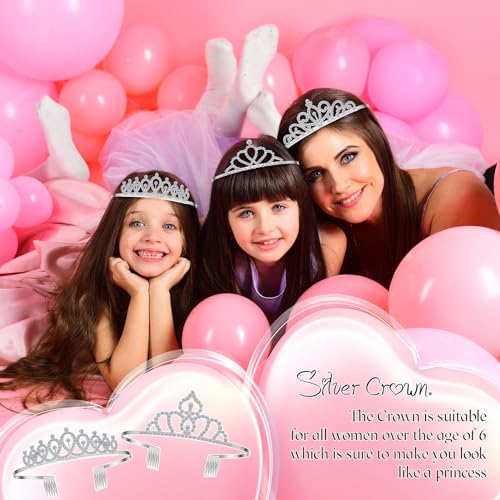 Riceshoot 50 Pcs Tiara Crowns Bulk for Women Crystal Princess Tiara Queen Rhinestone Crown with Comb Silver Bridal Wedding...