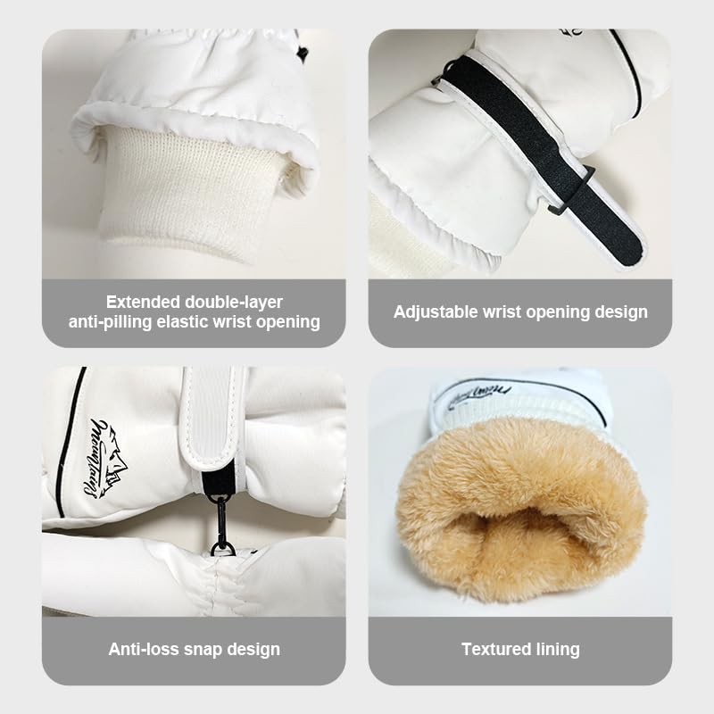 CaySep Winter Ski Gloves for Men-Anti-Slip Windproof Water-Resistant Warm Touchscreen Cycling Gloves for Cold Weather Outdoor