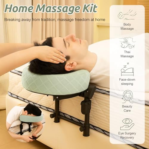 Cxgros Massage Headrest for Bed, Adjustable Massage Face Cradle at Home, Portable Massage Table Kit for Sleeping Mattress,...