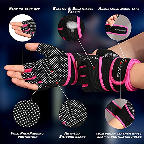 RYMNT Workout Gloves with Wrist Wrap Support, Weight Lifting Gloves with Full Palm Protection & Extra Grip for Men Women G...