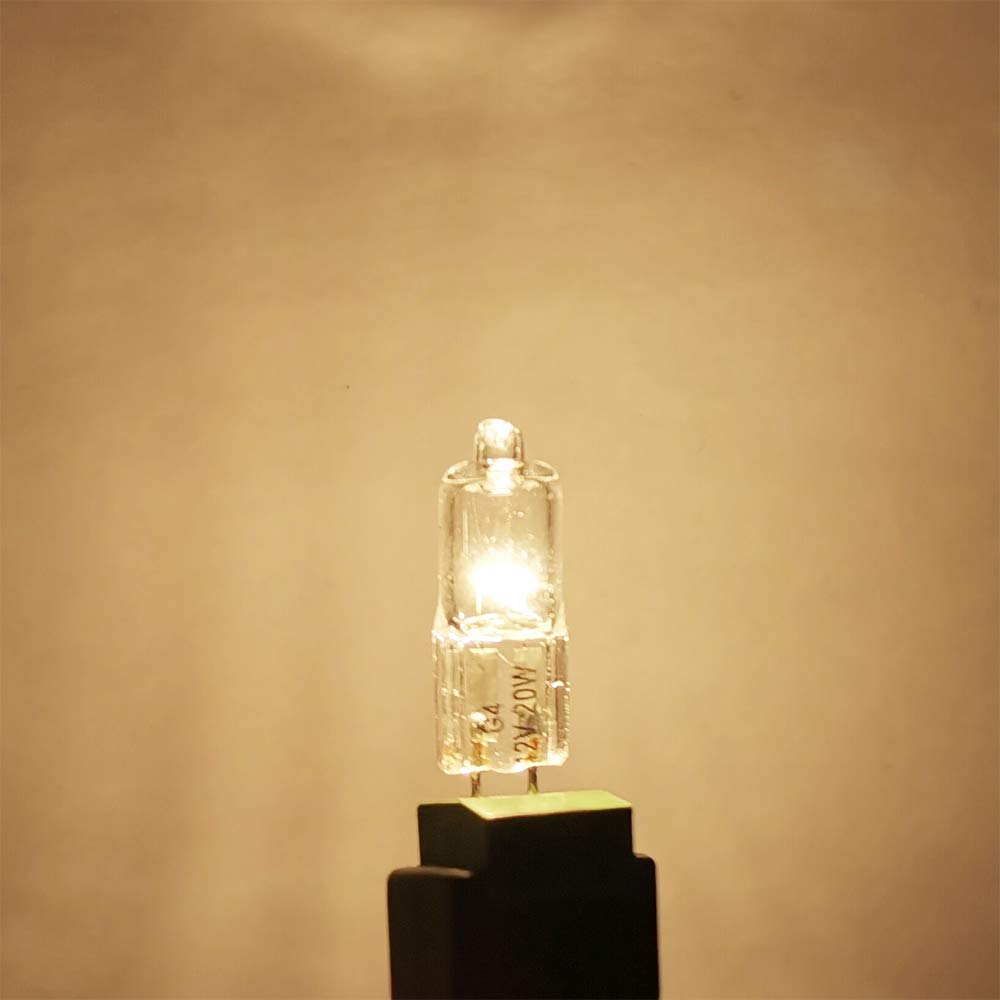 AHEVO G4 Halogen T3 Bi-Pin Bulb 20W 12V Soft White 2700K 280lm 12 Pack