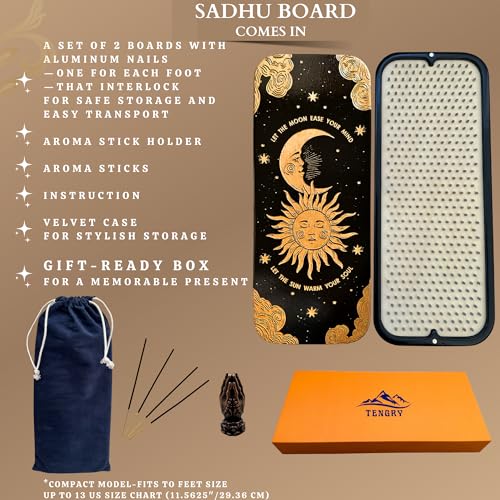 TENGRY Sadhu Board, Specially Crafted Aluminum & Copper Nails, Light Nail Board, 0.31 IN (8 mm), Beginners, Hexagon, Slim ...