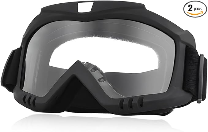 MUQIDA Dirt Bike Goggles, Dustproof Windproof Helmet Ski Goggles with Fog Lens, Wide Vision UV Protection Safety Glasses (...