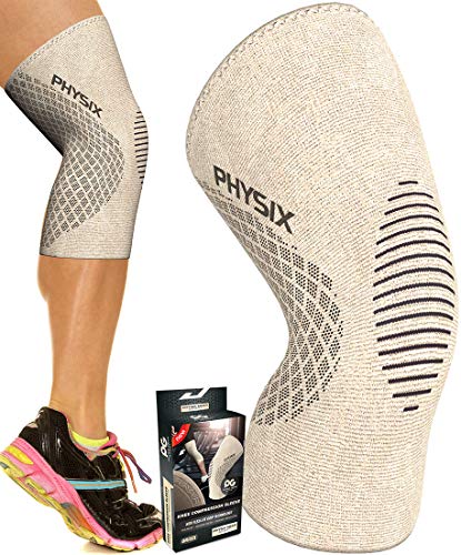 Physix Gear Knee Compression Sleeve for Men & Women - Best Compression Knee Brace for Walking, Running, Gym, Basketball, W...