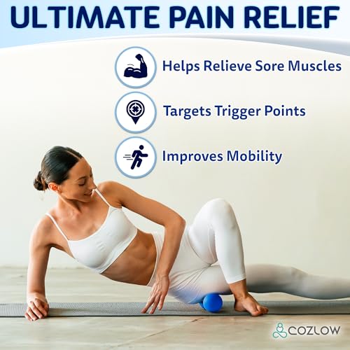 COZLOW Double Lacrosse Massage Ball - Cobalt Blue - Peanut Trigger Point Roller for Mobility, Deep Tissue Therapy, Myofasc...