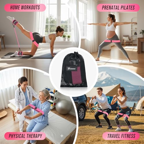WOQQW Resistance Bands Set - Ankle Resistance Bands with Cuffs for Legs & Glute Workout, Fabric Booty Bands for Women, Hom...