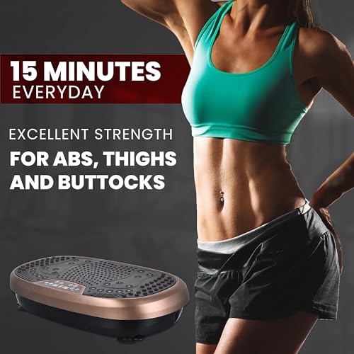 EILISON FitMaxx 3D XL Vibration Plate Exercise Machine - Whole Body Workout Vibration Platform w/Loop Bands - Lymphatic Dr...