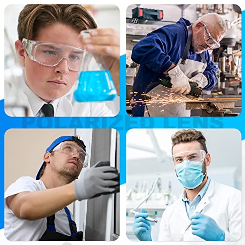 WFEANG Clear Safety Glasses bulk, Lightweight Protective Eyewear For Men Women, Over Goggles Impact Scratch Resistant