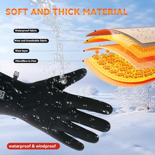 Rechargeable Hand Warmers, Portable Graphene Heated Gloves Handwarmers Bag with 10000MAH Power Bank&3 Heat Modes, Fast Ele...