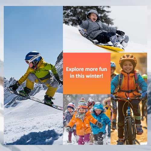 Duoyeree Kids Winter Gloves Warm Touchscreen Windproof Water Resistant Soft Lining Cycling Skiing Gloves for Boys Girls