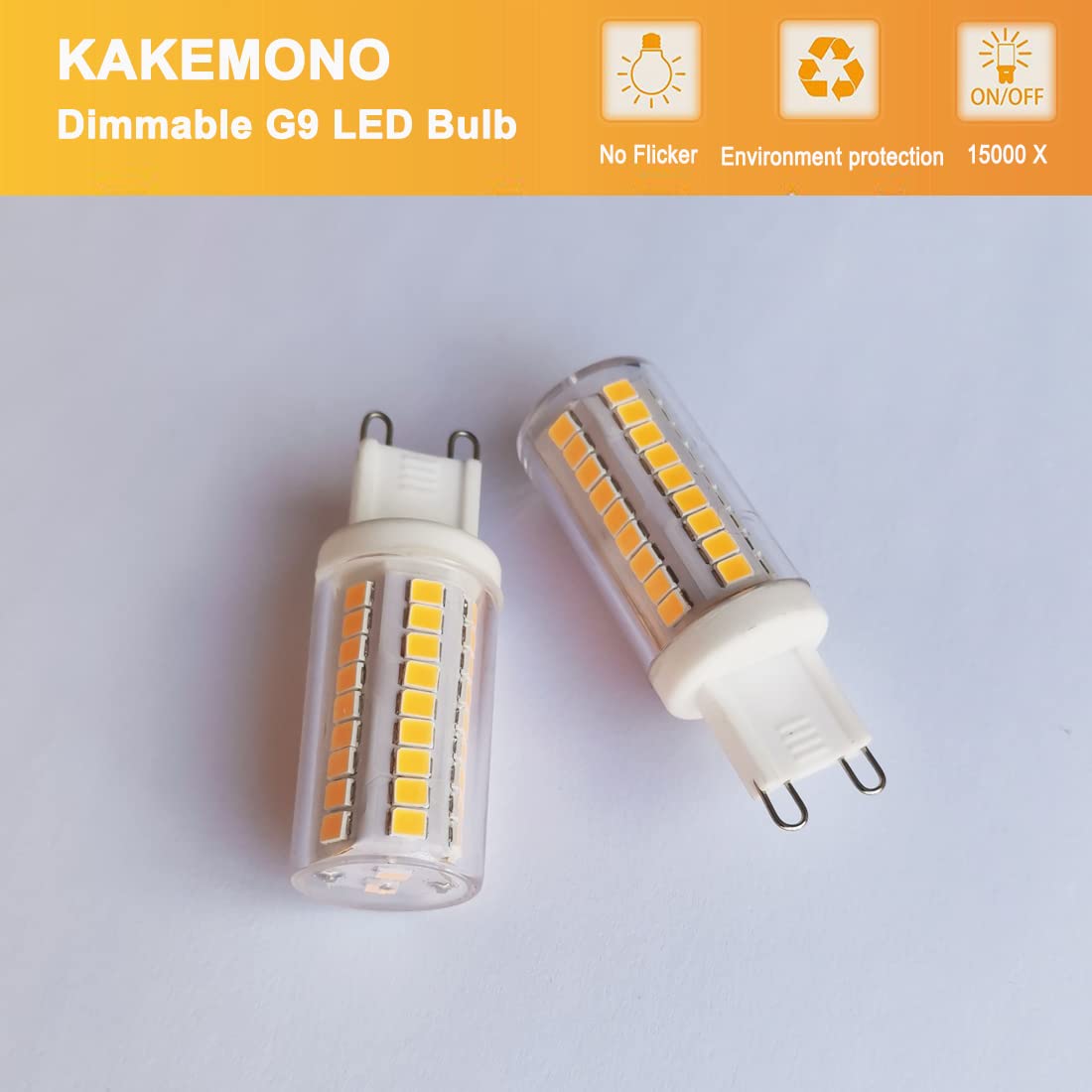 Kakemono G9 Led Bulbs Dimmable 6W  50W Halogen Equivalent  2700K Soft Warm White  T4 Bi-Pin Led Bulbs For Chandelier Pendant Wall Lighting  Pack Of 5
