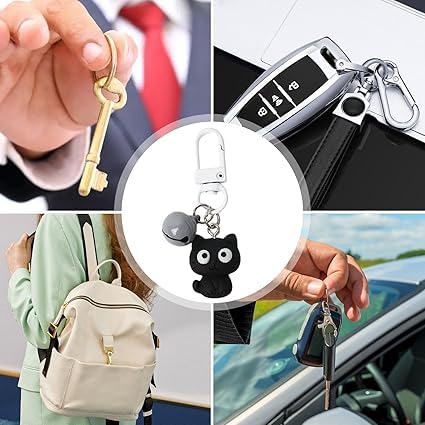 Stylish Cat Pendant Keychain - Black Kitten Charm Key Ring for Keys, Handbags, and Backpacks - 6x3 cm Keychain for Women - Cat-Themed Accessory for Bags, Couples Gift, Girls' Purse Charm