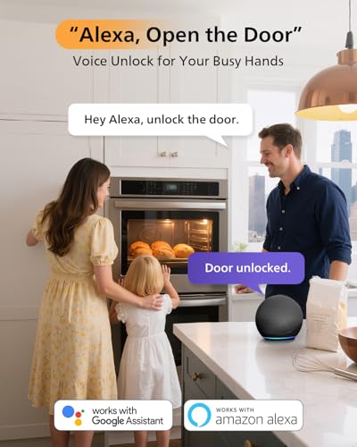 Philips WiFi Smart Lock with Front Door Handle Set, Built-in WiFi, APP Remote & Voice Control, Fingerprint Keyless Entry D...