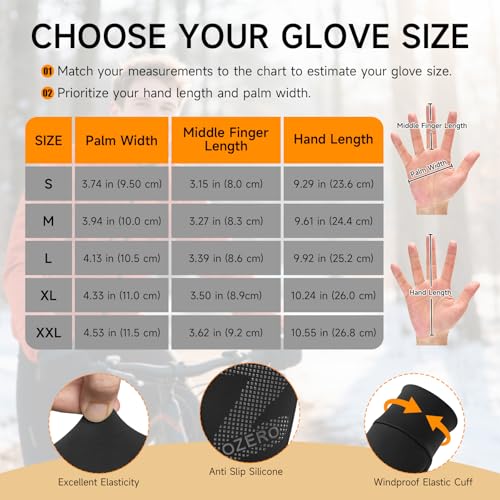 OZERO Winter Gloves for Men Women - Touchscreen Windproof Gloves for Cold Weather Snow Gloves Liner Thermal Warm