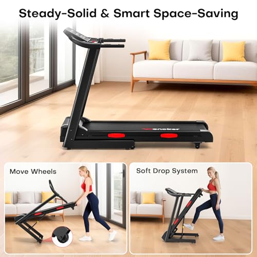 Treadmill with Incline for Home, WENOKER 15% Auto Incline Treadmill with Handrail 300 lbs Capacity, 3.0HP Quiet Walking Pa...