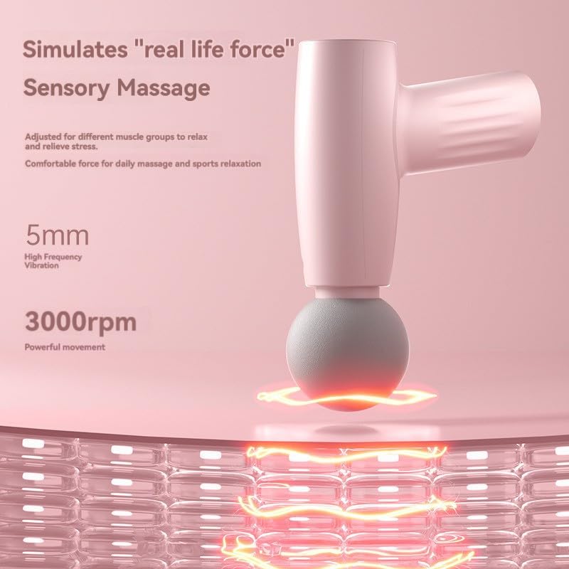 Mini Massage Gun, Portable Handheld Muscle Massager for Muscle Relaxation, Deep Tissue Percussion Small Massage Gun for Ba...