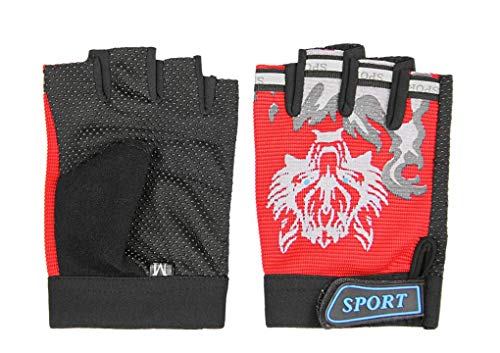 Kids Cycling Gloves for Girls Boys Youth Half Finger Sports Gloves Mittens Sun UV protection Gloves Breathable Non-slip Ge...