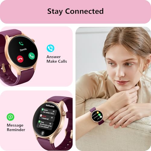 Smart Watch for Women, Answer/Makr Call, 1.32'' AMOLED Ultra-Clear Screen Fitness Trackers with Heart Rate/Sleep/SpO2 Moni...