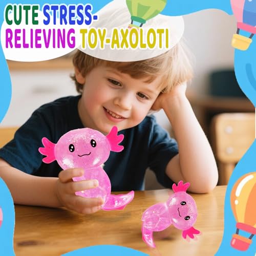 Axolotl Squishy Stress Relief Toy Glitter Fidget Toys Cute Malt Sugar Axolotl Toy Fidget Toys Adults Fidget Toy for Kids Y...