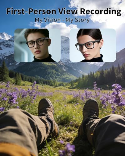 Smart Glasses with Camera & Video 1080P HD, 2K Photo POV AI Camera Glasses, Wearable Video Recording Glasses, Hands-Free F...