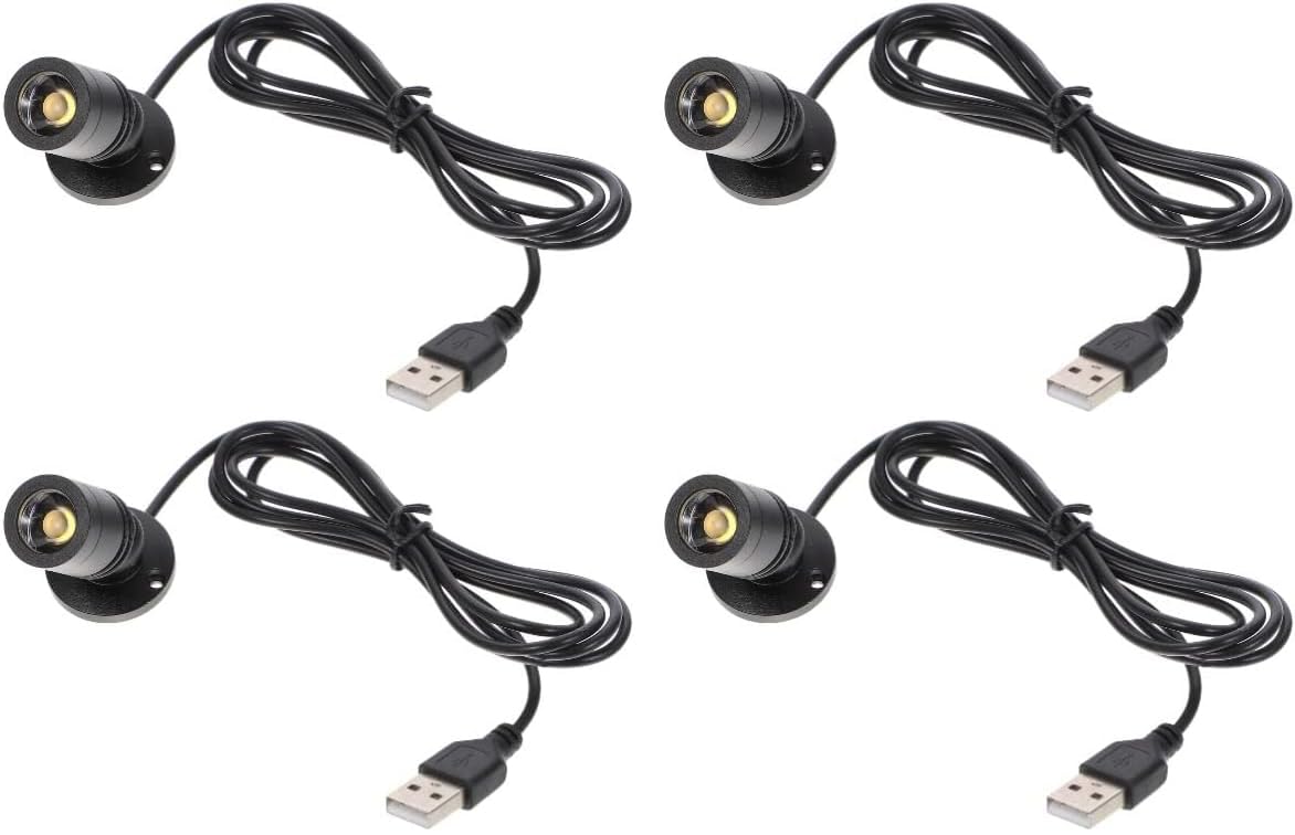 Jorunhe Mini LED Surface Mounted Light, 1.5W, Black, Model 3247, 4pcs for Jewelry Cabinet