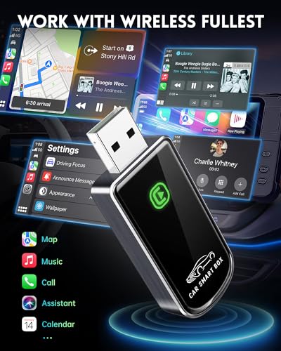 Amzfeel Wireless CarPlay Adapter for Apple iPhone iOS 10+ & Cars from 2015+, Mini Edition, Converts Factory Wired to Wirel...